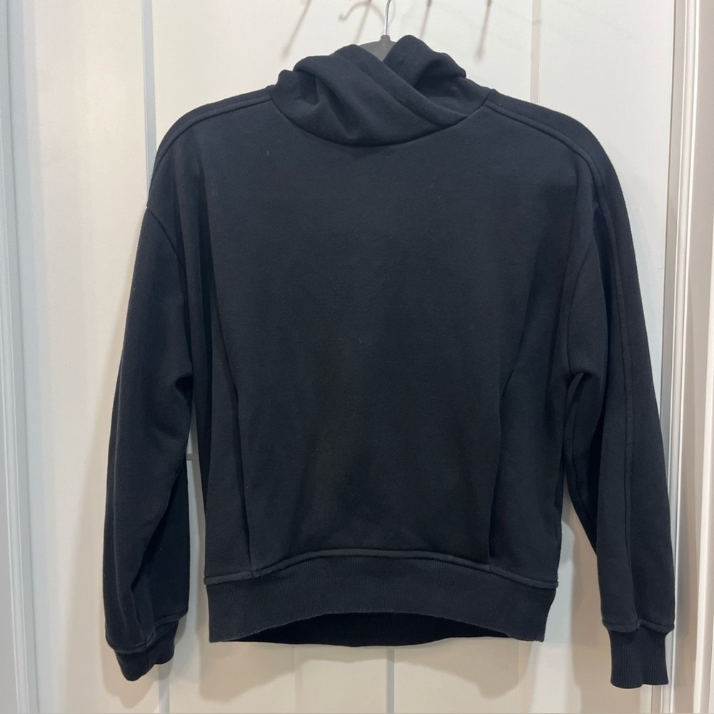 Athleta Women’s Balance‎ Fleece Lined Sweatshirt Hoodie Black Size XXS Kangaroo